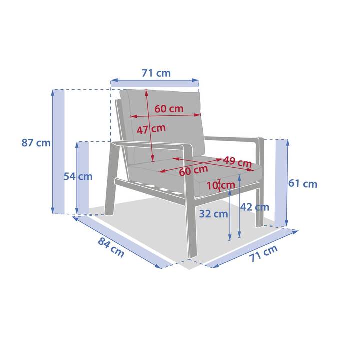 Fauteuil de salon de jardin LUZANE Argile