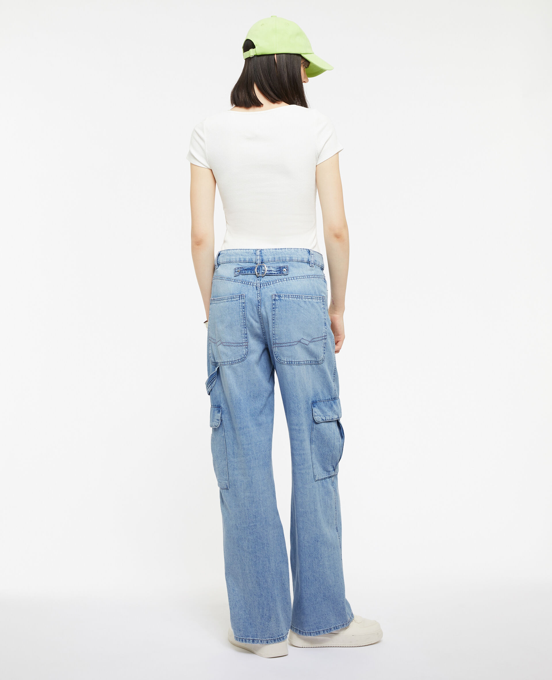 Jean cargo large - Bleu clair