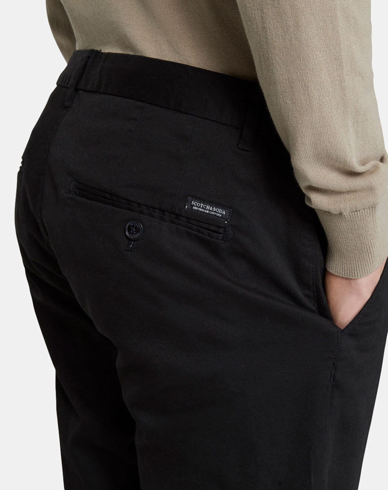 Scotch & Soda Pantalon chino Slim Fit Stuart uni stretch noir