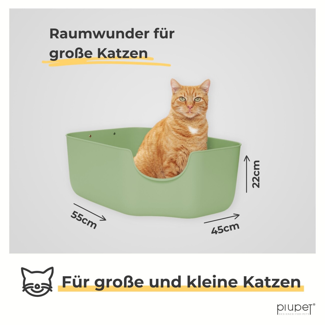 PIUPET Katzentoilette grün