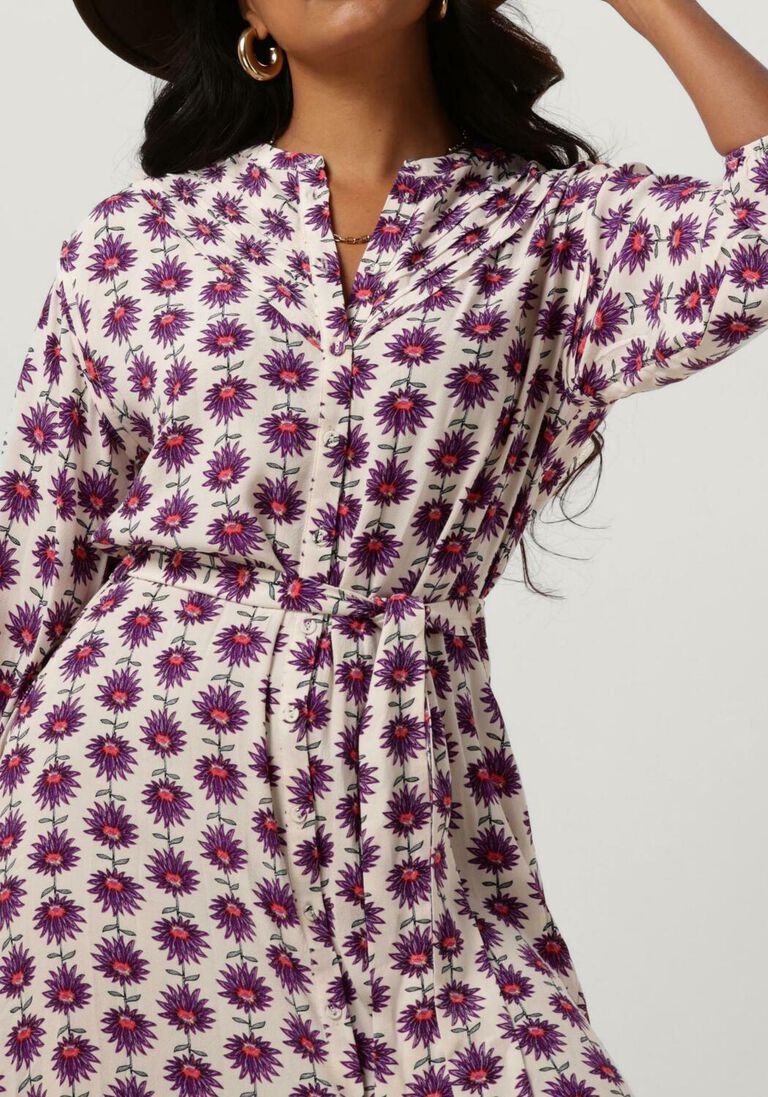 POM AMSTERDAM roest pom amsterdam midi jurk stella flower ecru dress