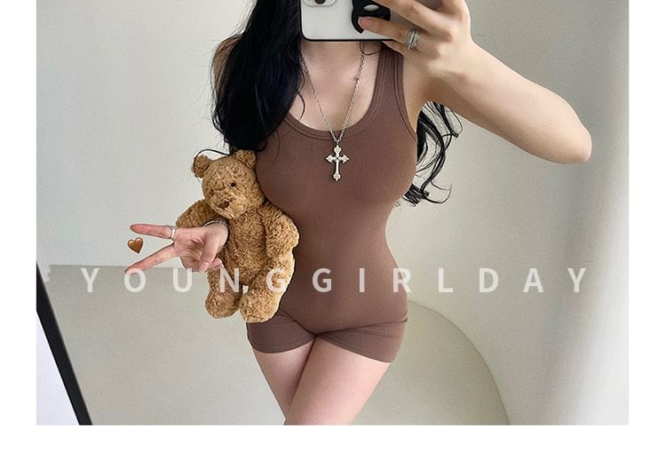 RainGirl - Mouwloze romper met ronde hals en effen patroon