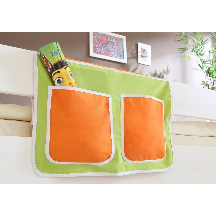 TICAA Kinder Bett-Tasche für Hochbett und Etagenbett Grün-Orange