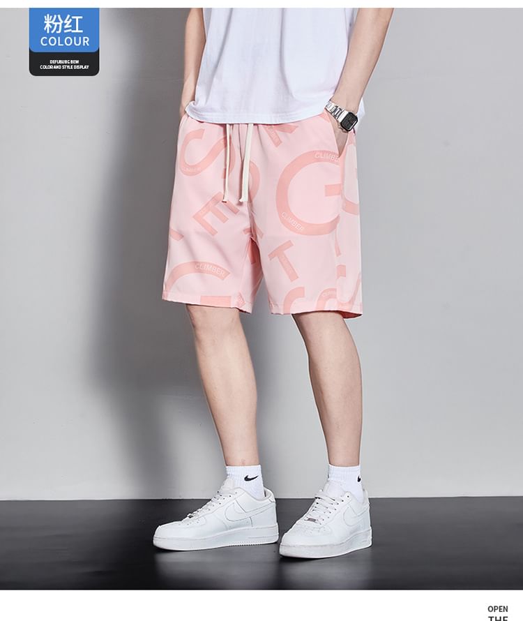 Wewewow - Shorts met elastische taille en letters