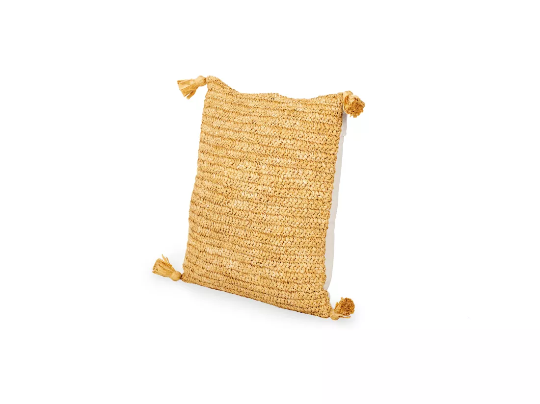 Coussin de style boho Bali - Housse et Rembourrage inclus - Carmel Crème