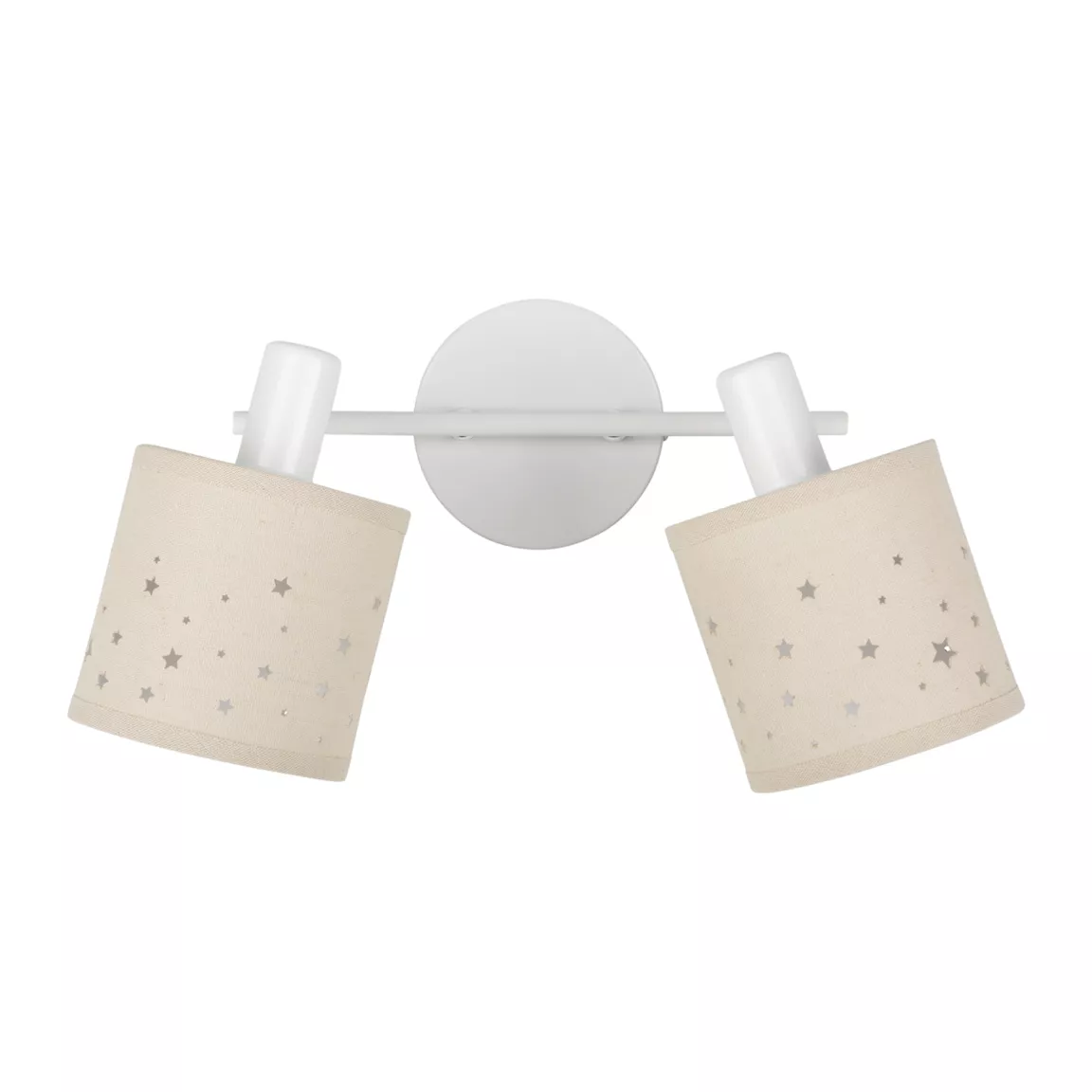 Applique murale 2 abat-jour orientables métal et lin (30 x 17 cm) Estrella Beige