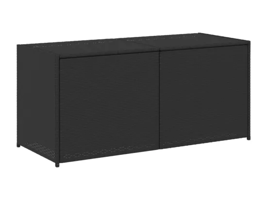 Boîte de rangement de jardin noir 283L résine tressée