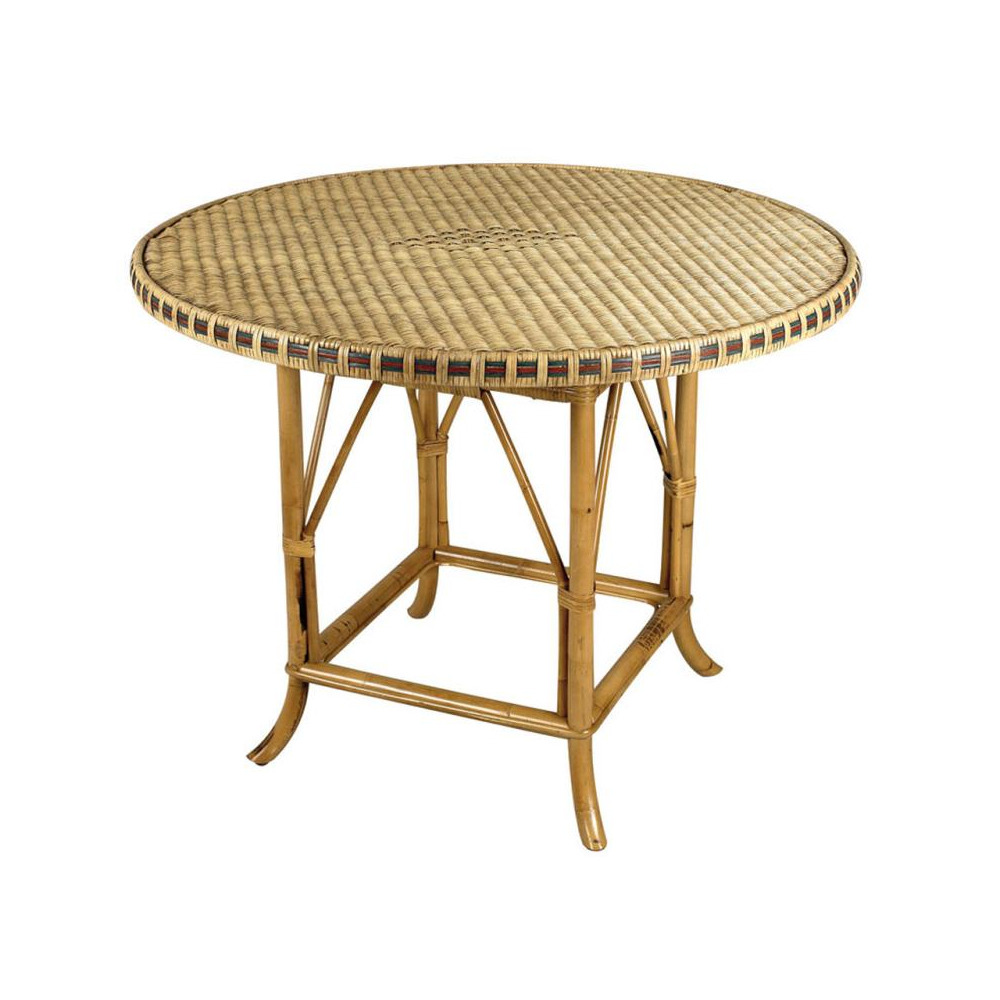 Table ronde en rotin patiné et coloré surabaya ø 100