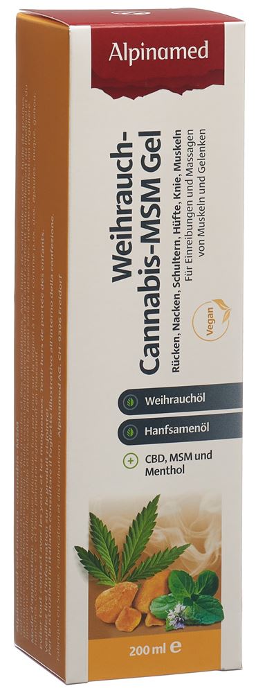 ALPINAMED Weihrauch Cannabis MSM Gel<br>200 ml, Dispenser, Gel