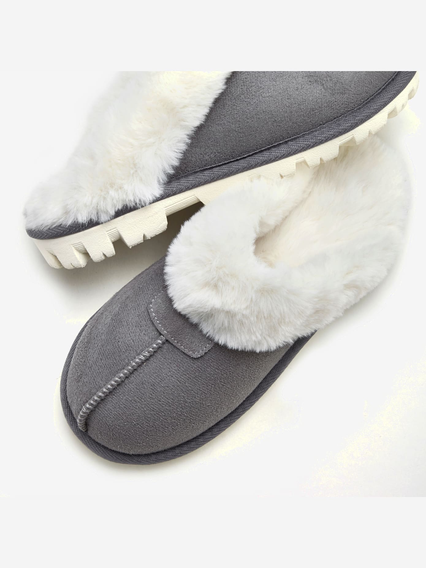 Chaussons en peluche très chaudes, imitation fourrure douce