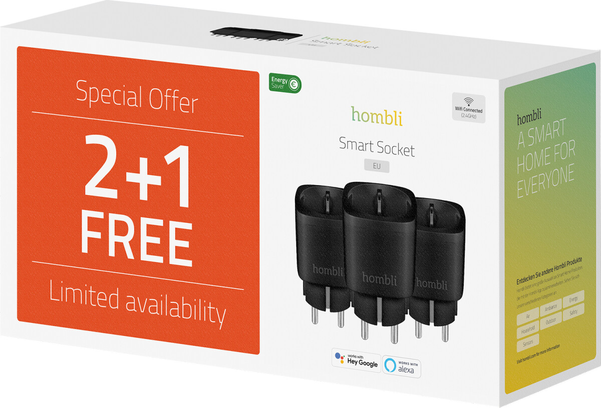Hombli - Smart Home WiFi Stikkontakter - Eu - 3 Stk