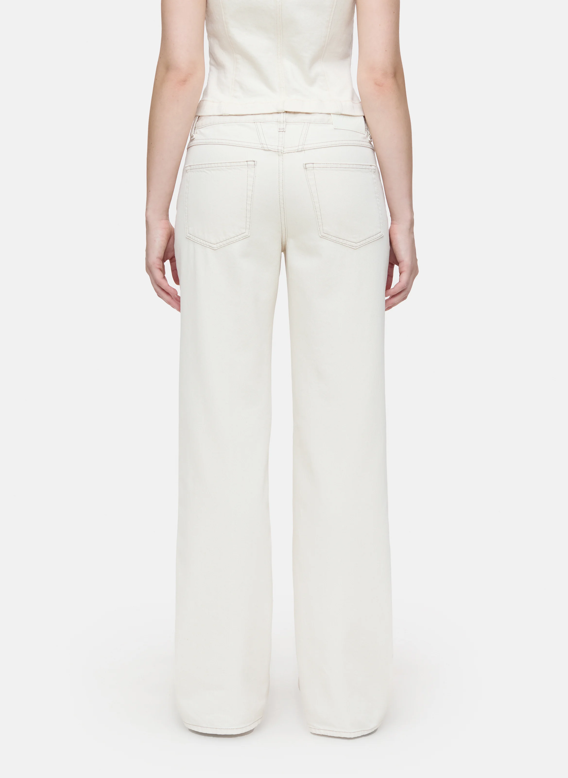 GILLAN - Jean large en coton| Beige