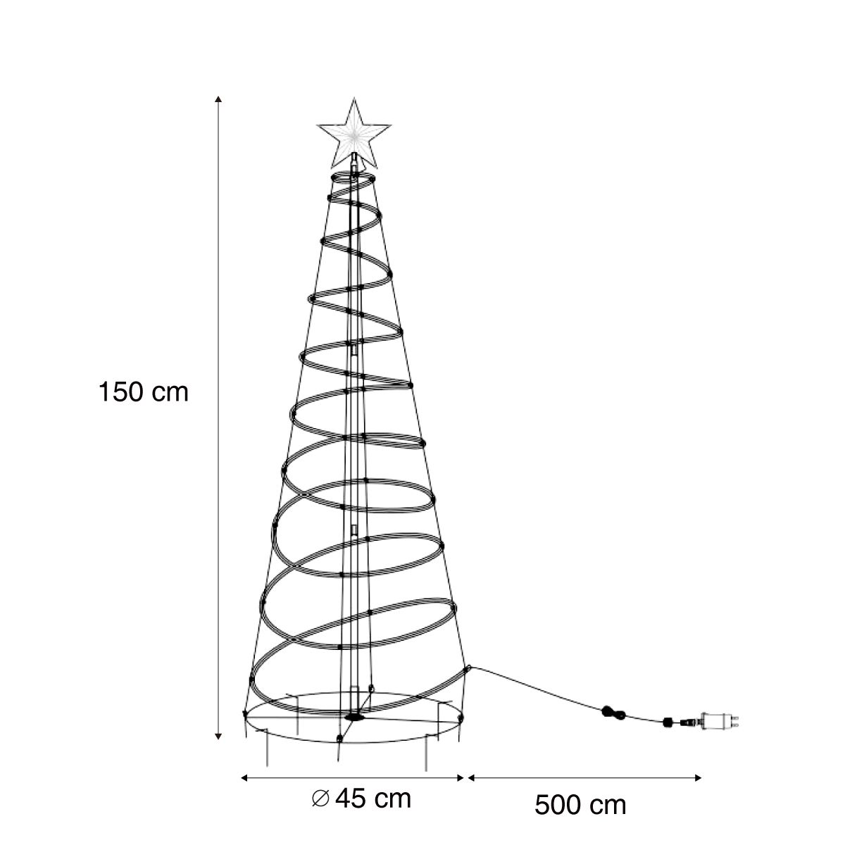 Kerst kerstboom wit incl. LED IP44 - Puno