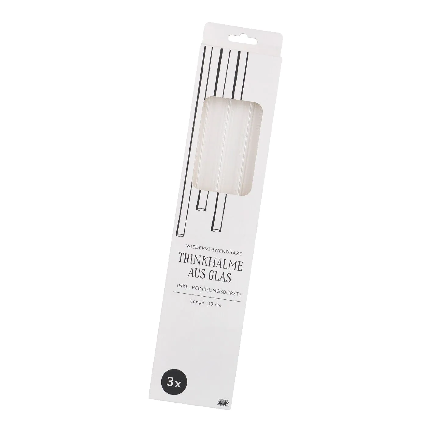 3er Set Glas-Strohhalme, 30 cm
