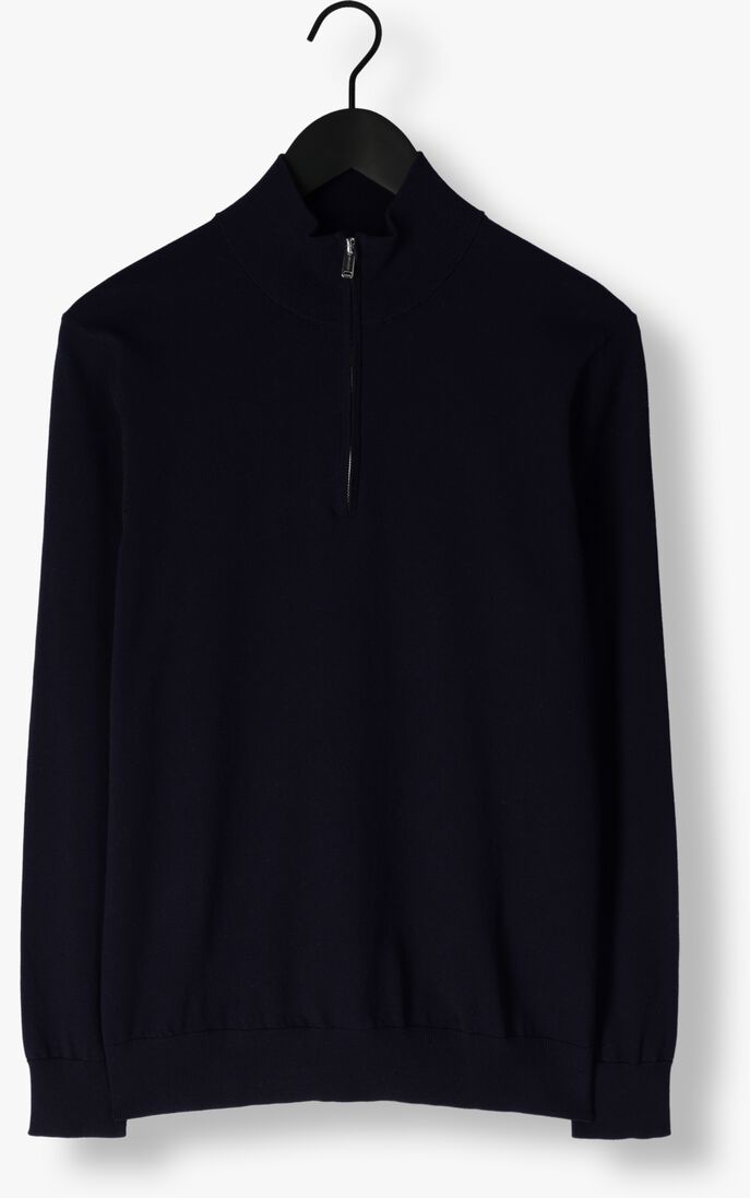 donkerblauwe profuomo trui half zip luxury basic