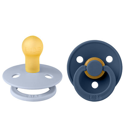 BIBS Colour Schnuller - 2er-Pack - Gr. 1 - Rund - Dusty Blue/Ste