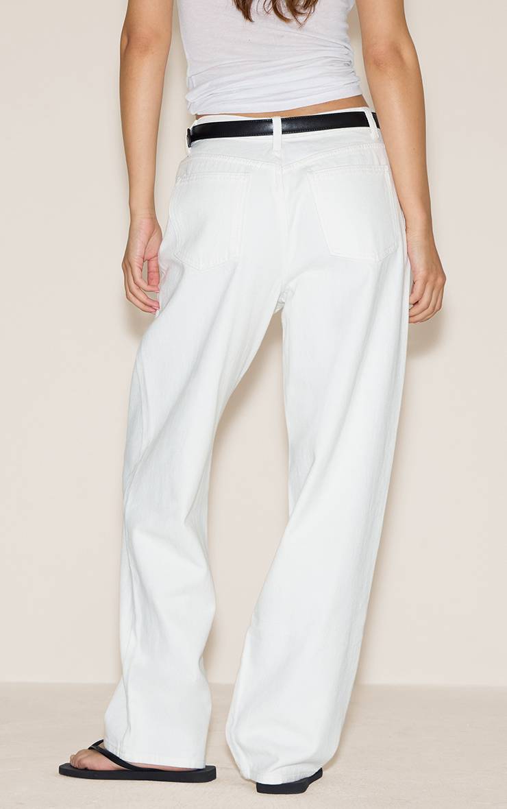 Blanc Jean Boyfriend Taille Haute