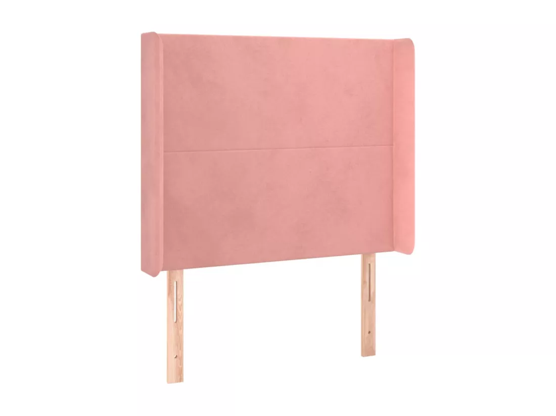 Sommier tapissier avec matelas et LED Rose 90x190 cm Velours