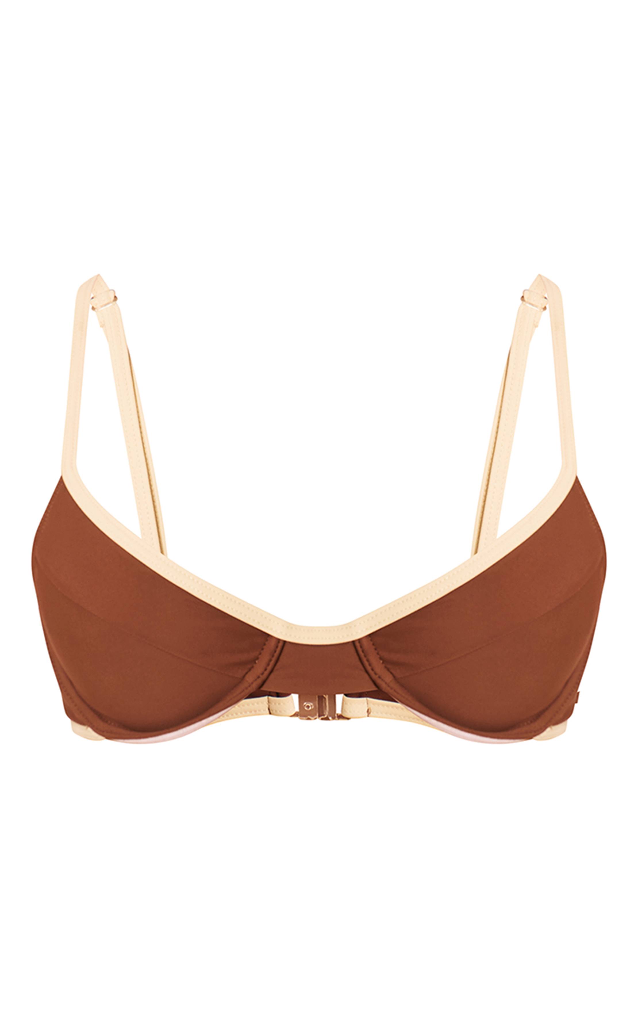 Chocolat Haut De Bikini À Armatures Avec Bordure Contrastante
