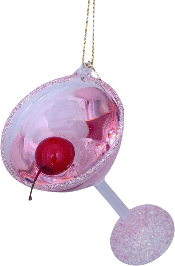 Vondels Ornament glas pink cosmopolitan cocktail H8,5cm Pink