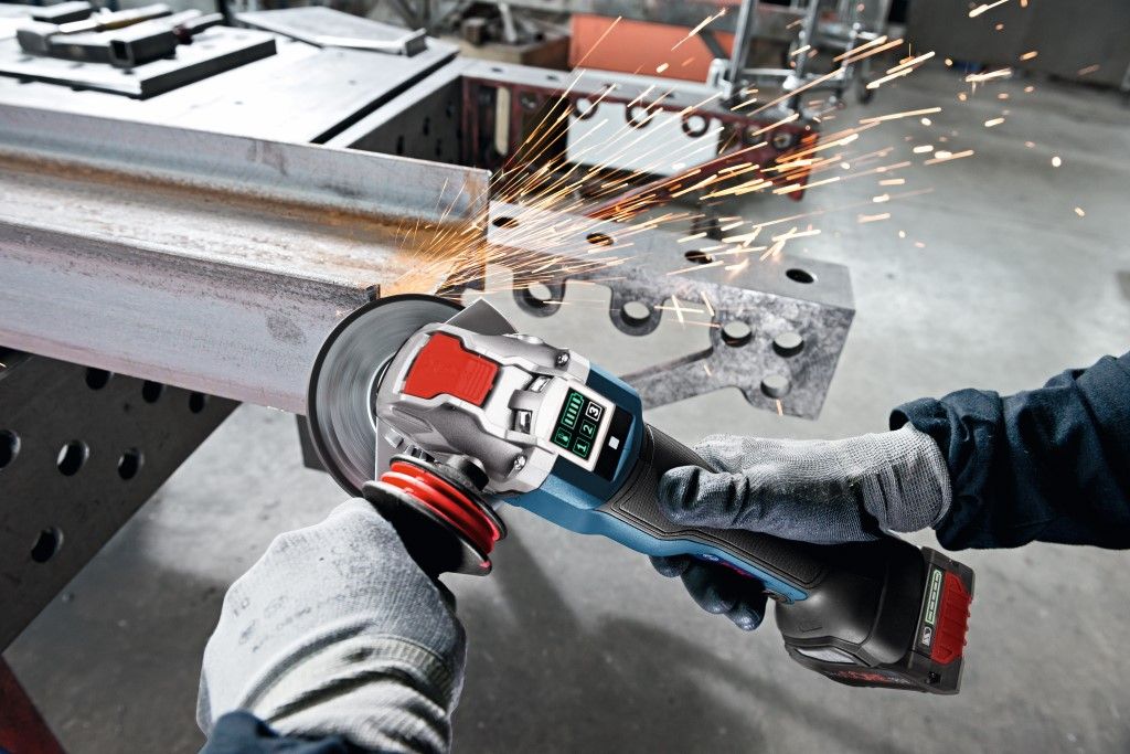 Bosch GWX 18V-10 PSC Li-ion accu haakse slijper body in L-Boxx - X-lock - 125mm - 06017B0800