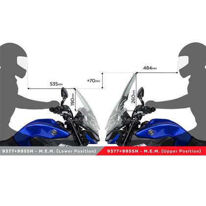 Kit de fixation Puig M.E.M. (MÉCANISME D'ÉLÉVATION MANUEL) POUR MOTO YAMAHA MT 09 2017-2020 - Noir