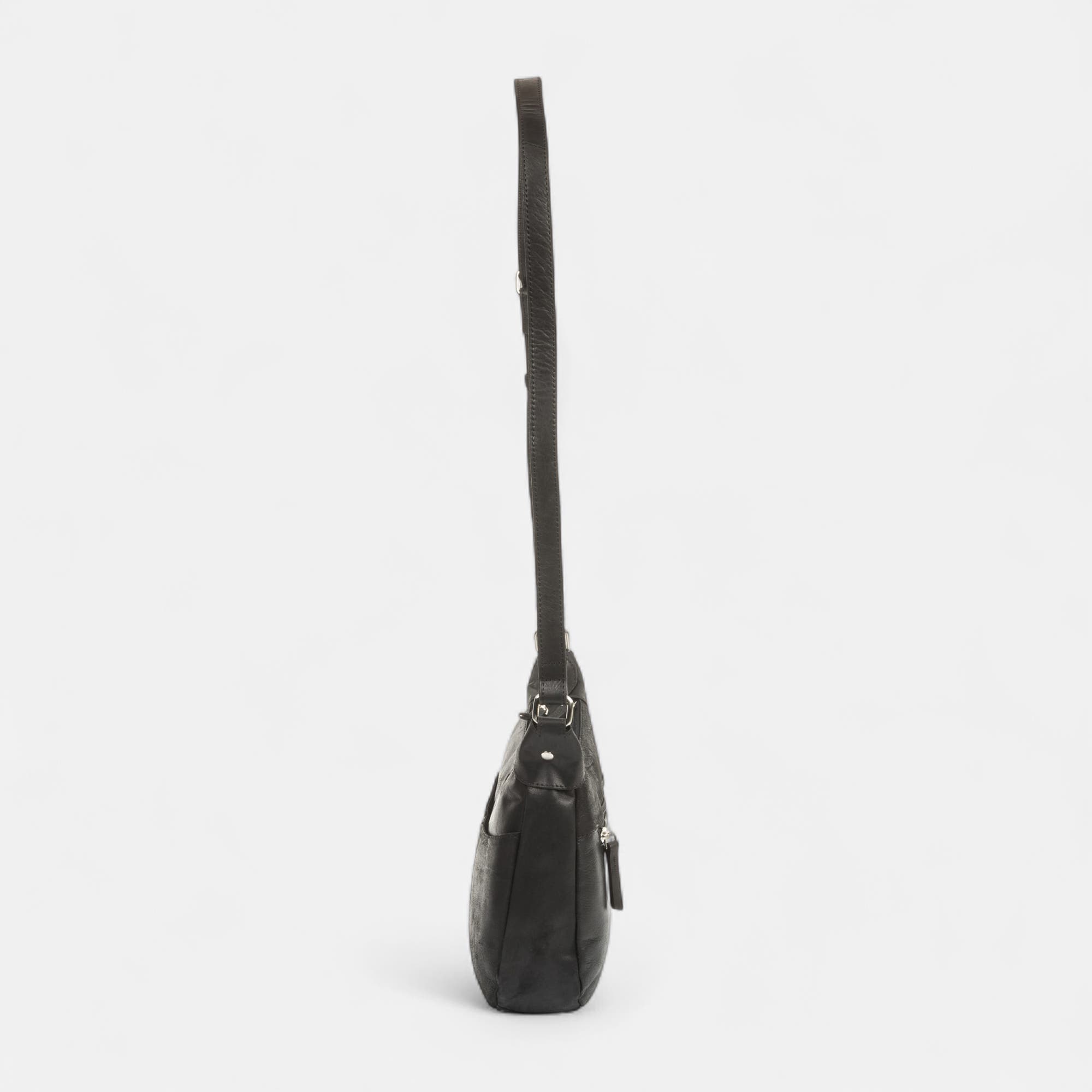Sac bandoulière en cuir noir