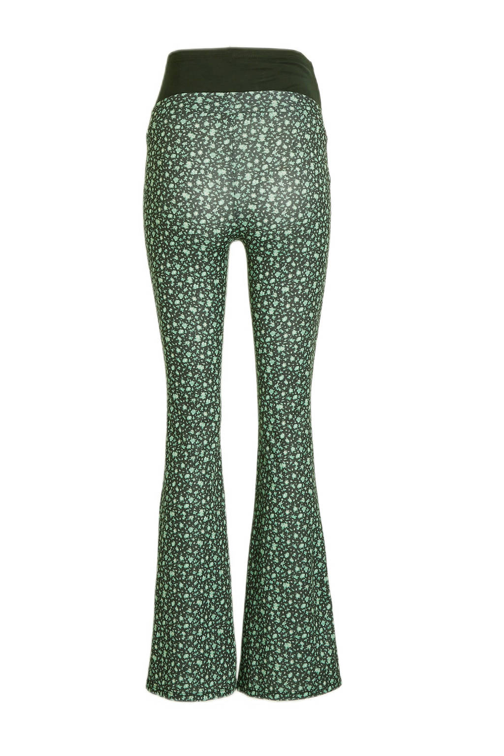 ONLY MATERNITY gebloemde flared broek OLMFEVER zwart/groen