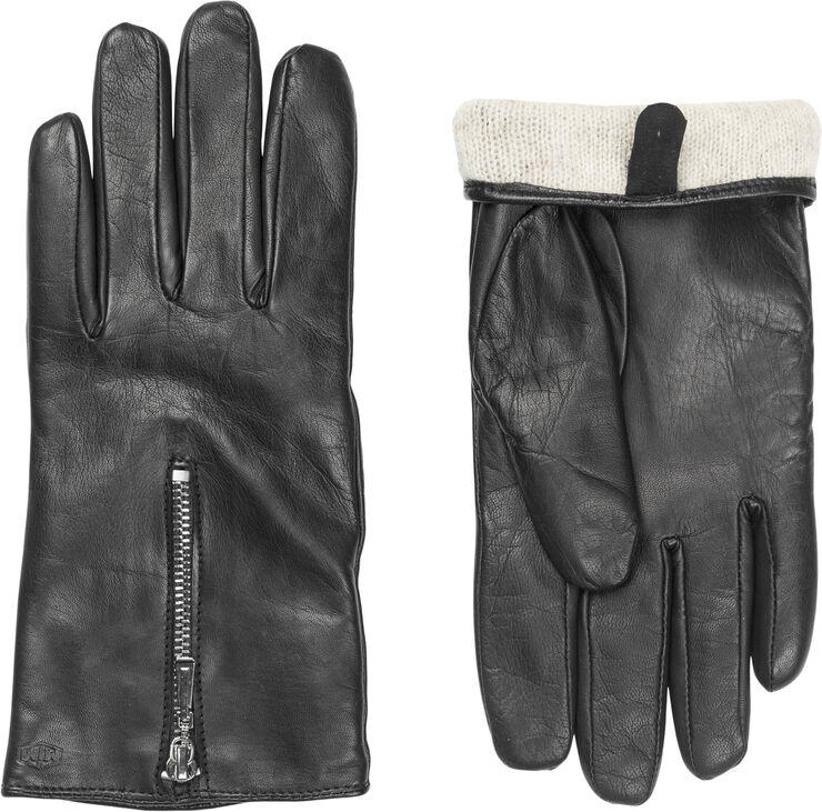 MJM MJM Glove Zipper W Leather Black Black