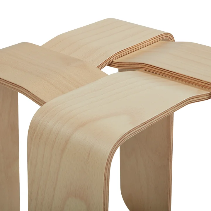 Frederik Roijé - Criss Cross Hocker, Buche natur