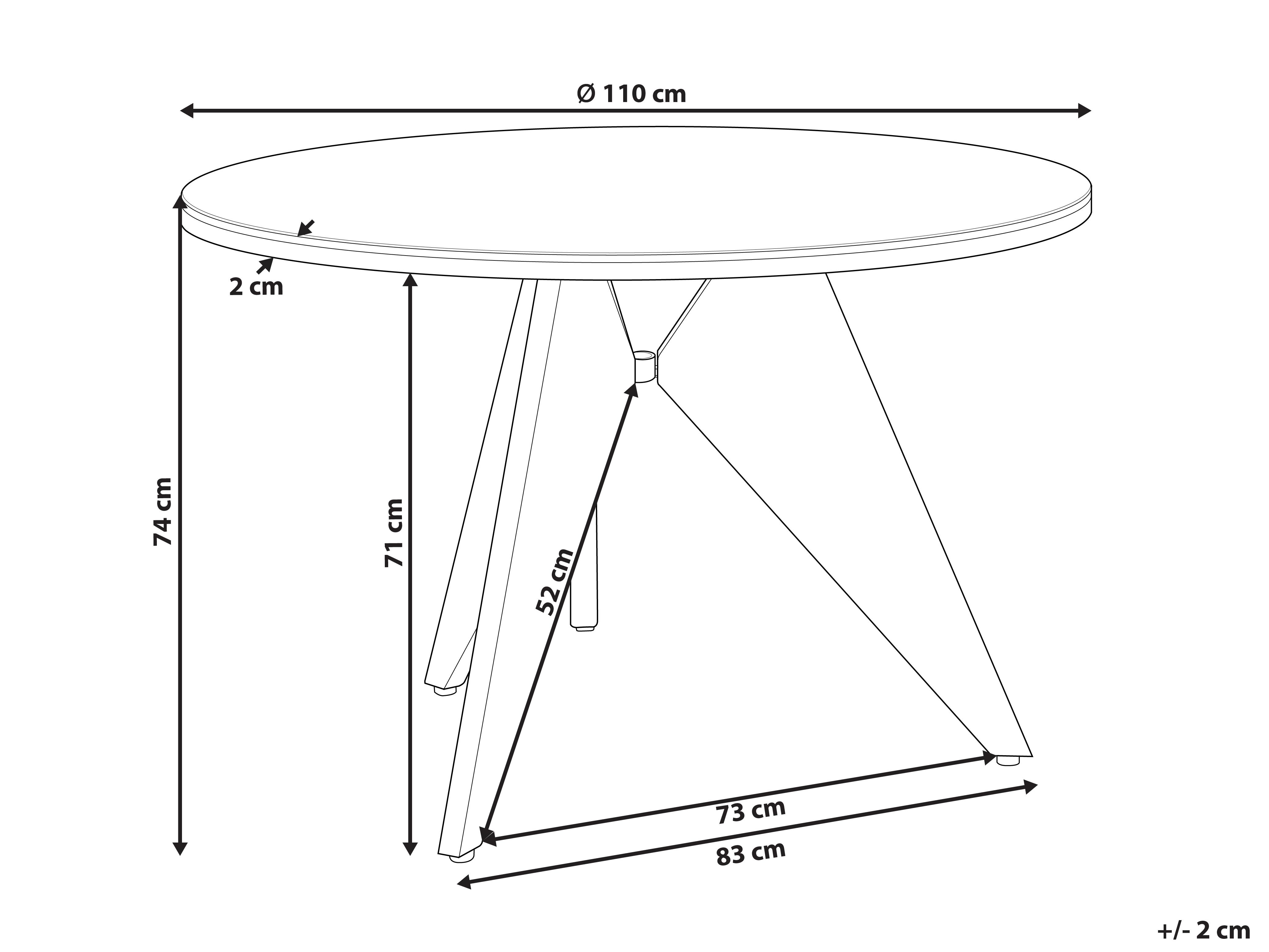 Tuin eettafel OLMETTO 83 cm 110 cm Glas Zwart