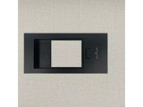 Bloc-porte pose fin de chantier collection Premium Miro avec poignée Exclusive noire, H.204 x l.83 cm, aspect textile opale, réversible