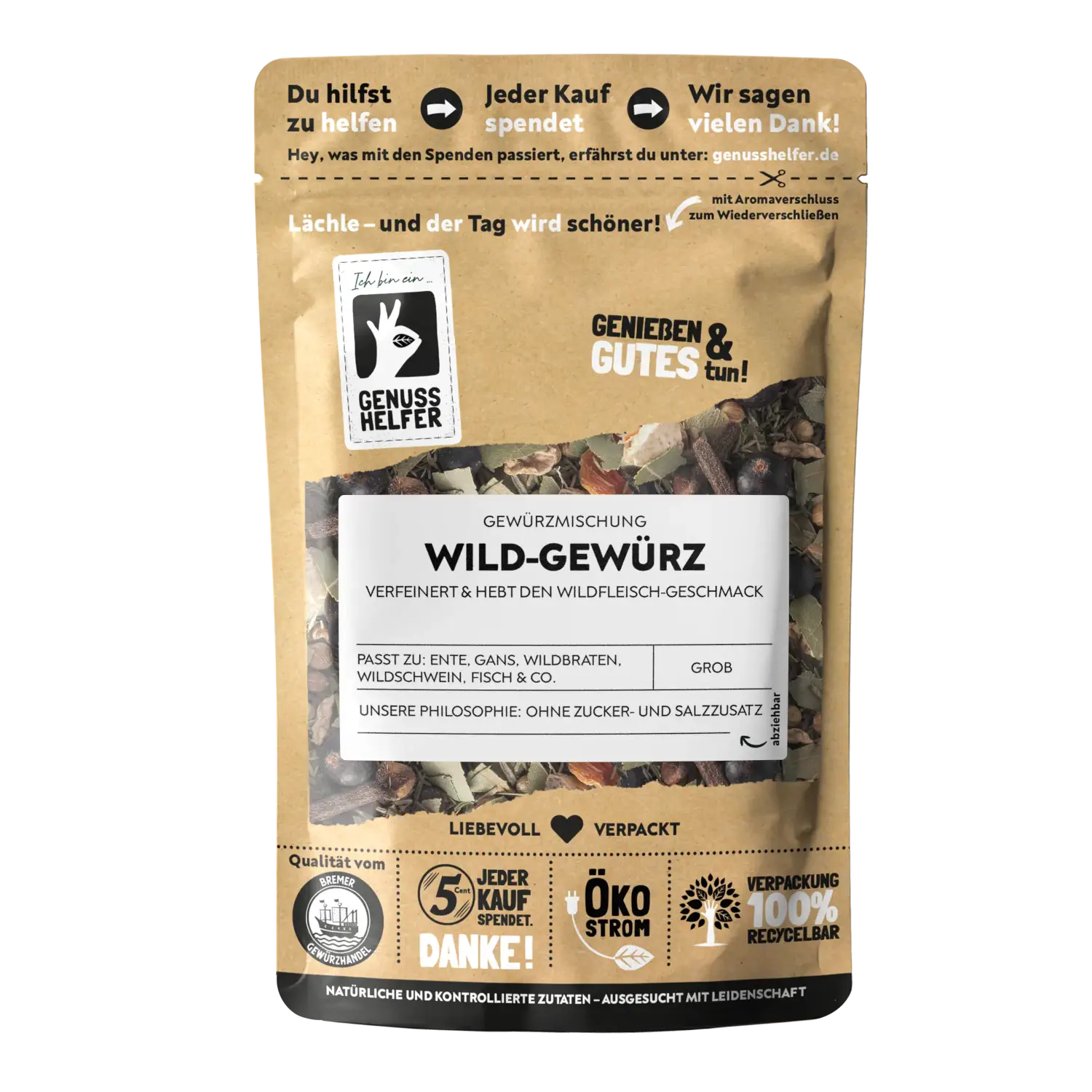 Wild-Gewürz, grob, 3er Pack
