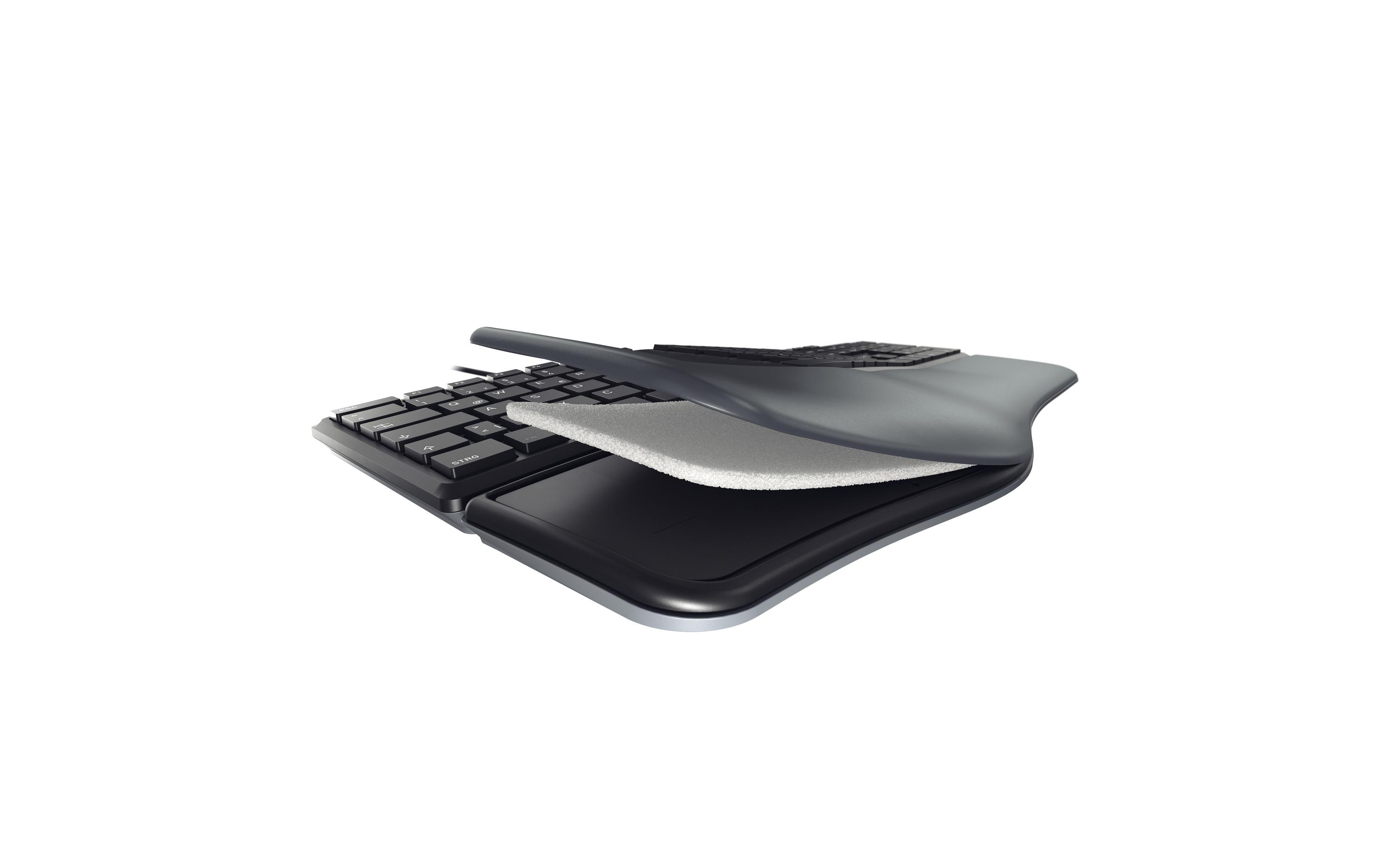 Tastatur KC 4500 ERGO DE-Layout SchwarzTastatur mit ergonomischer Bauform