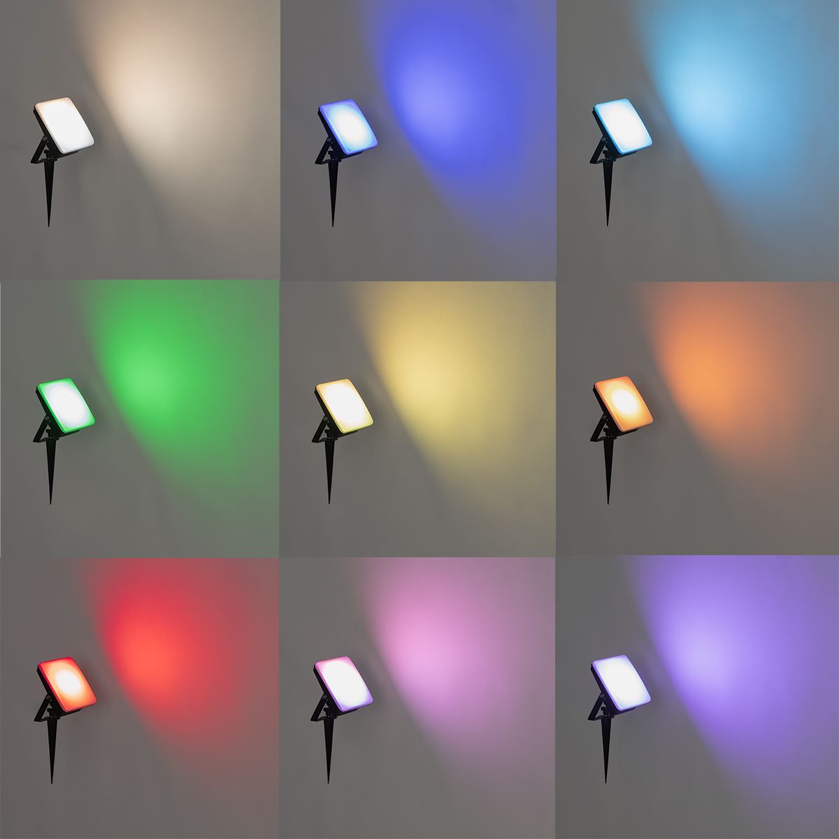 Smart straler zwart 14,5 cm incl. LED IP65 met grondpin - Ruud