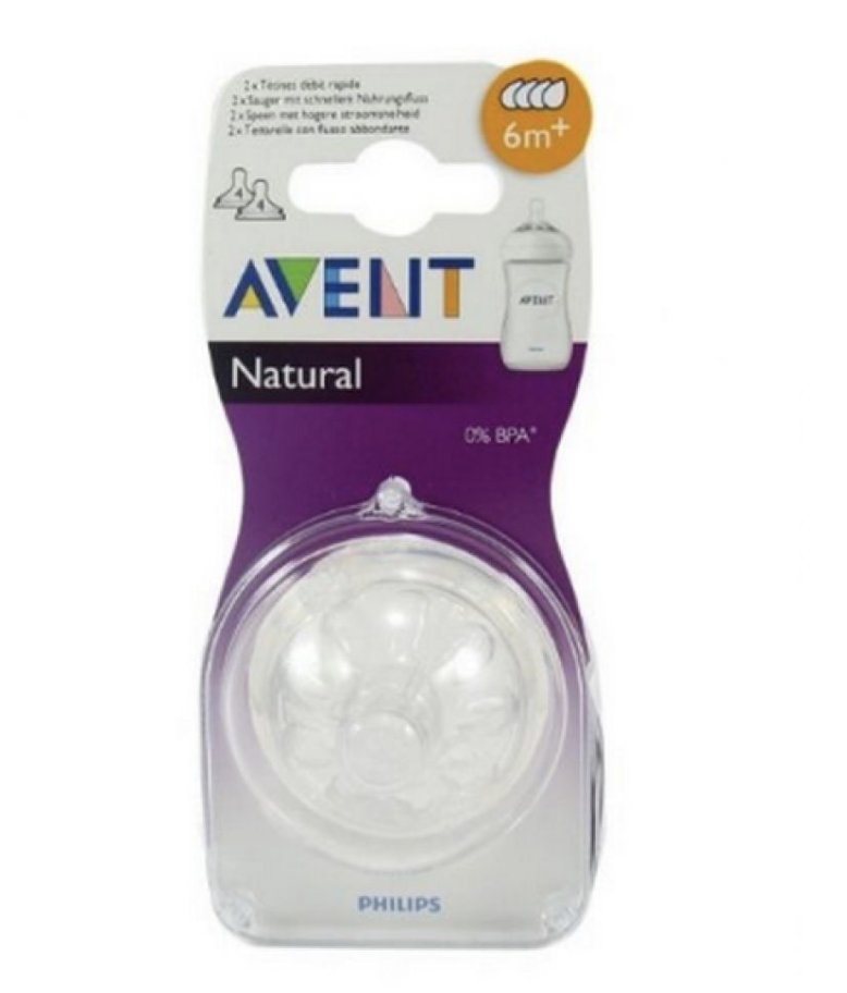 Avent tétines X2 3m+ natural déb. variable Bébé