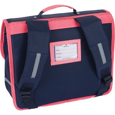 Cartable Chaton - 35 cm - 1 compartiment - corail et marine - Oberthur