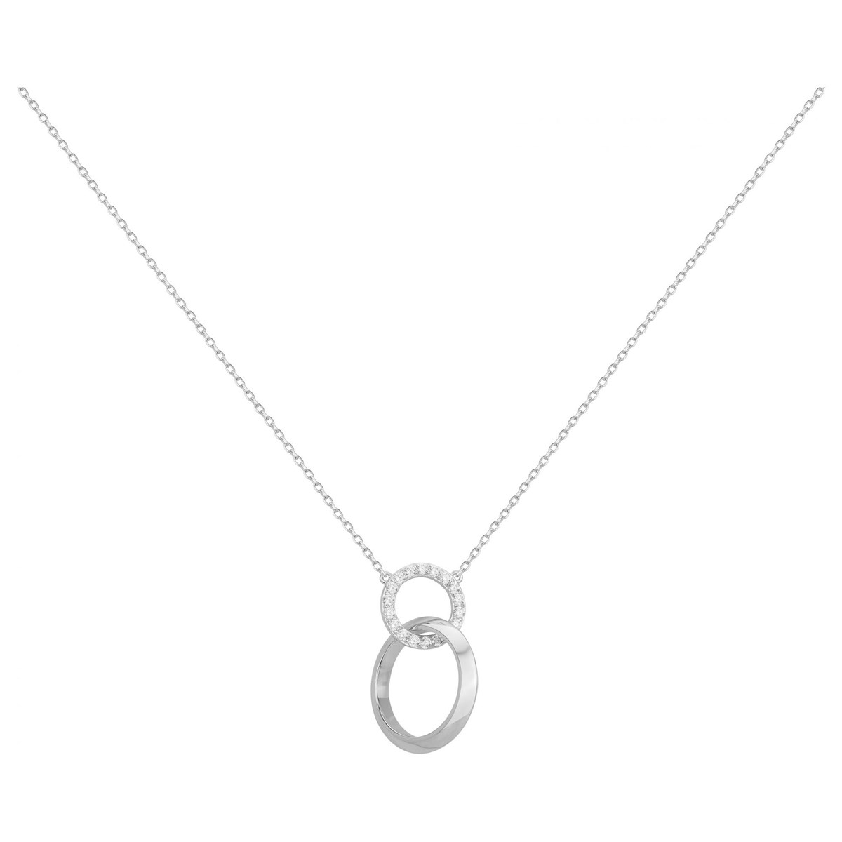 Collier mono-motif en Argent avec oxyde de zirconium blanc
