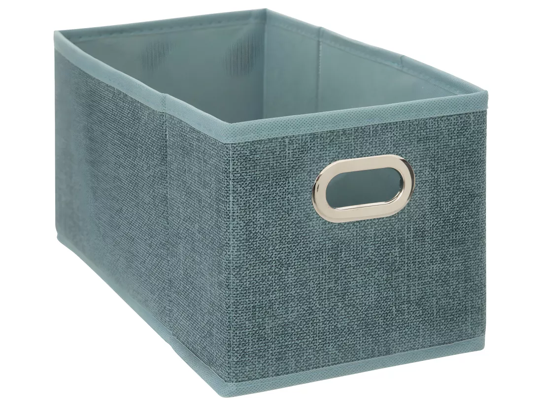 Boîte de rangement tissu Bleu Pétrole chiné 15 x 31 x 15 cm