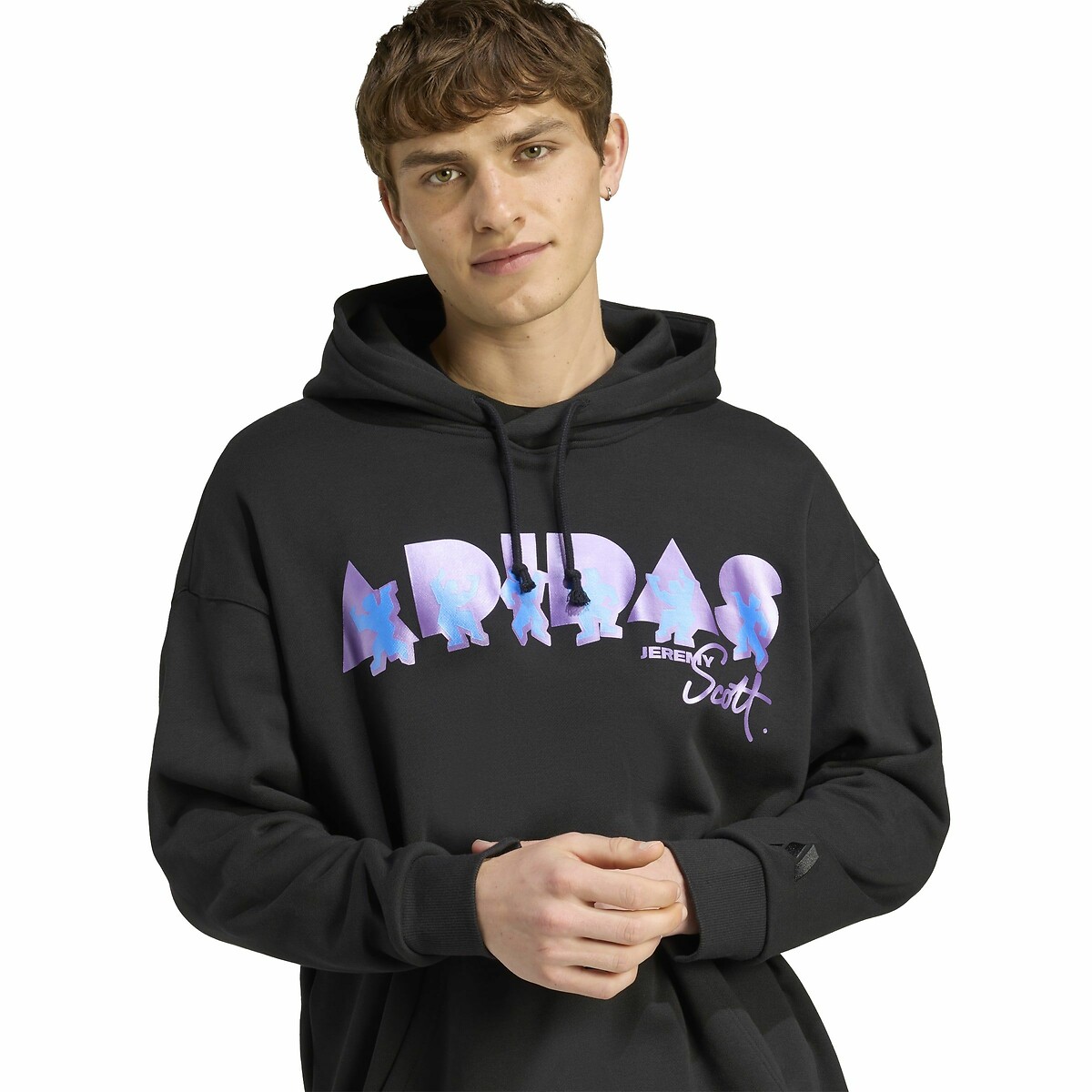 ADIDAS ROUPAS ESPORTIVAS<br>Moletom com capuz e logo estampado