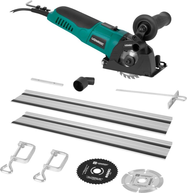 VONROC Mini Cirkelzaag - Ø85mm - 500W - Inclusief 3 Zaagbladen