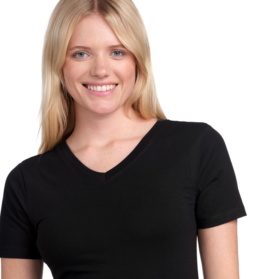 Gina Benotti Damen T-Shirt mit V-Ausschnitt schwarz