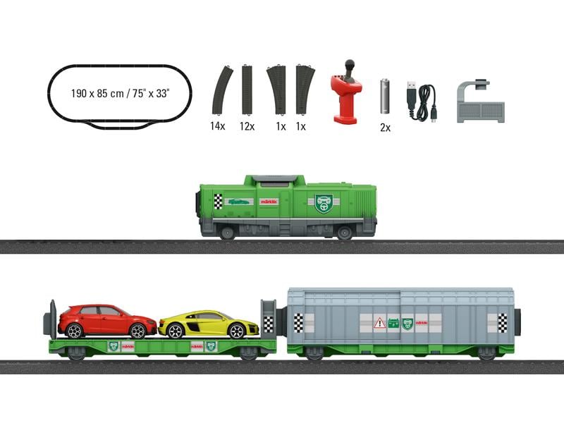 Märklin Startpackung Güterzug Autotransport, my world, H0 Märklin My World Modelleisenbahn Starterset für Kinder