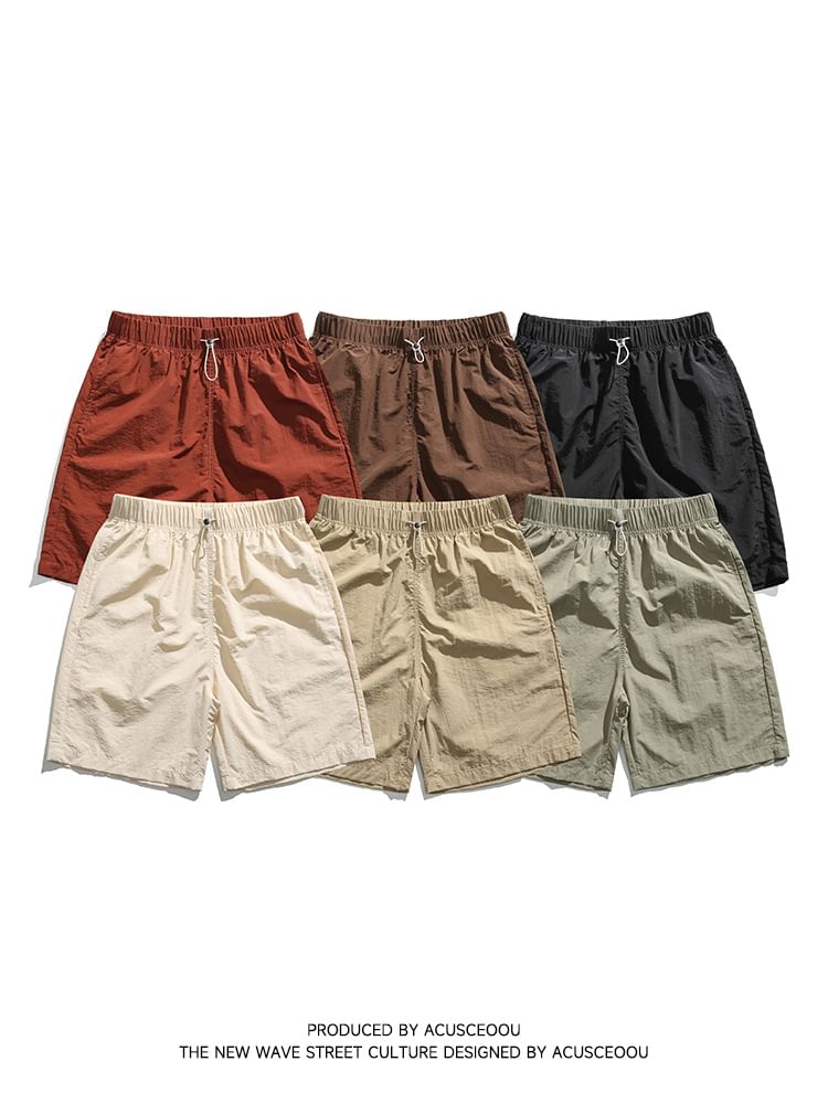 Soulcity - Set: effen overhemd met korte mouwen en kraag + effen shorts met middelhoge taille
