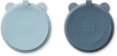 LIEWOOD Stacy Delt Tallerken 2-Pack, Sea Blue/Whale Blue