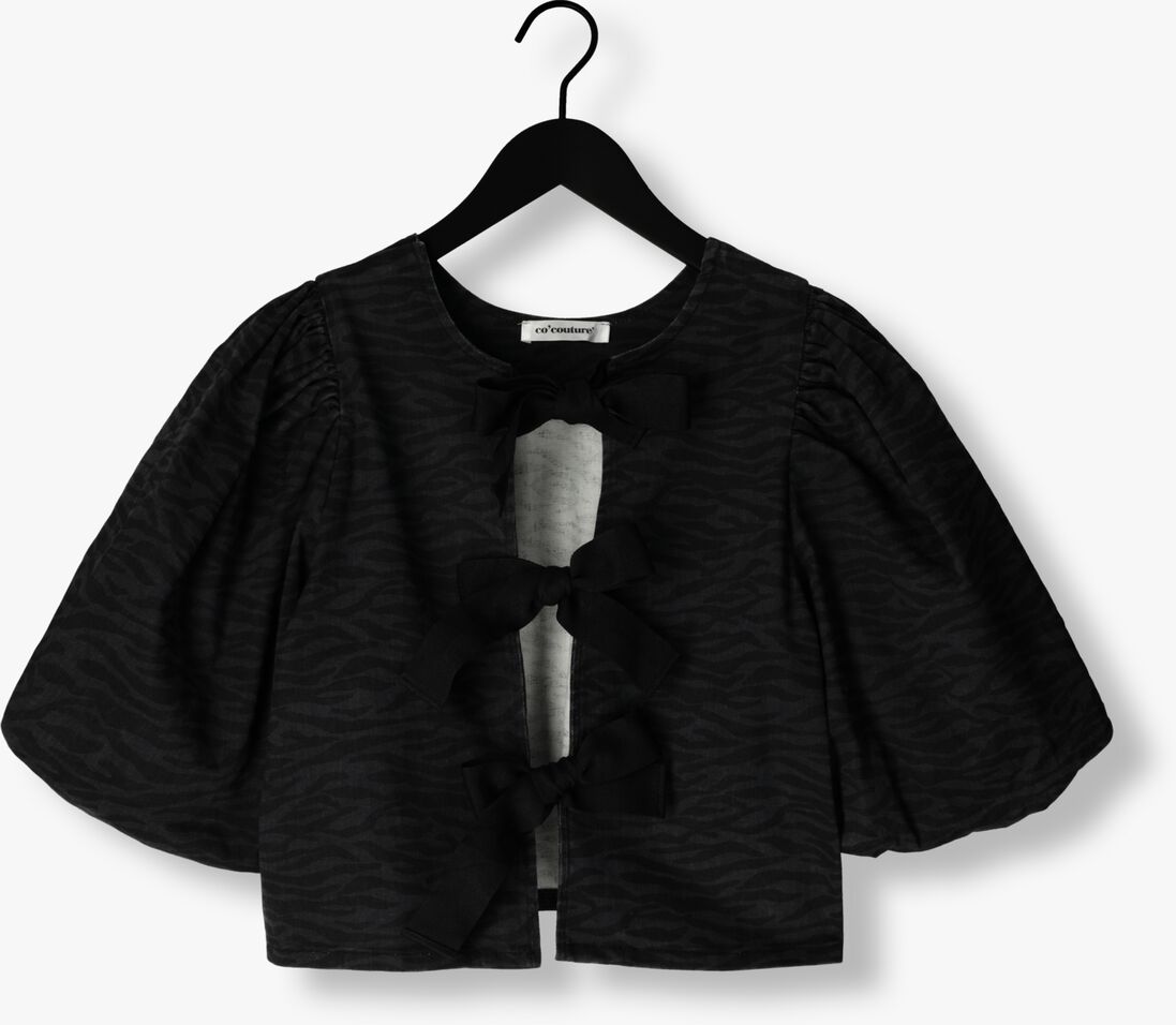 grijze co'couture blouses zebra bow blouse