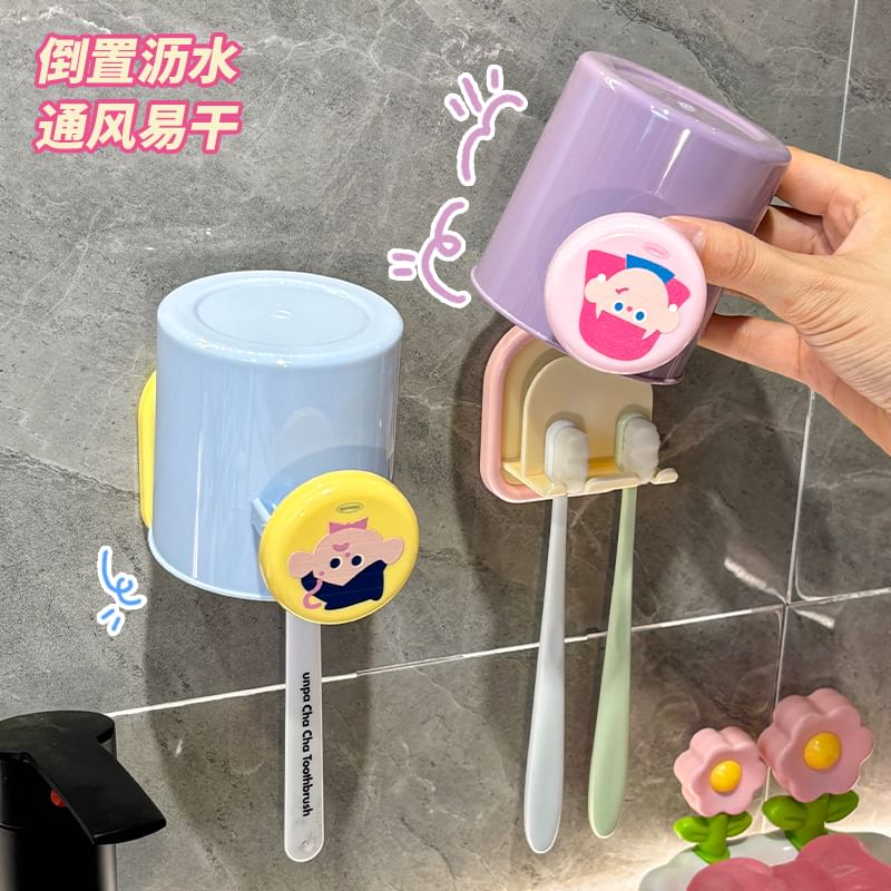 Momoi - Cartoon plastic tandenborstelhouder met beker (verschillende ontwerpen) / Set