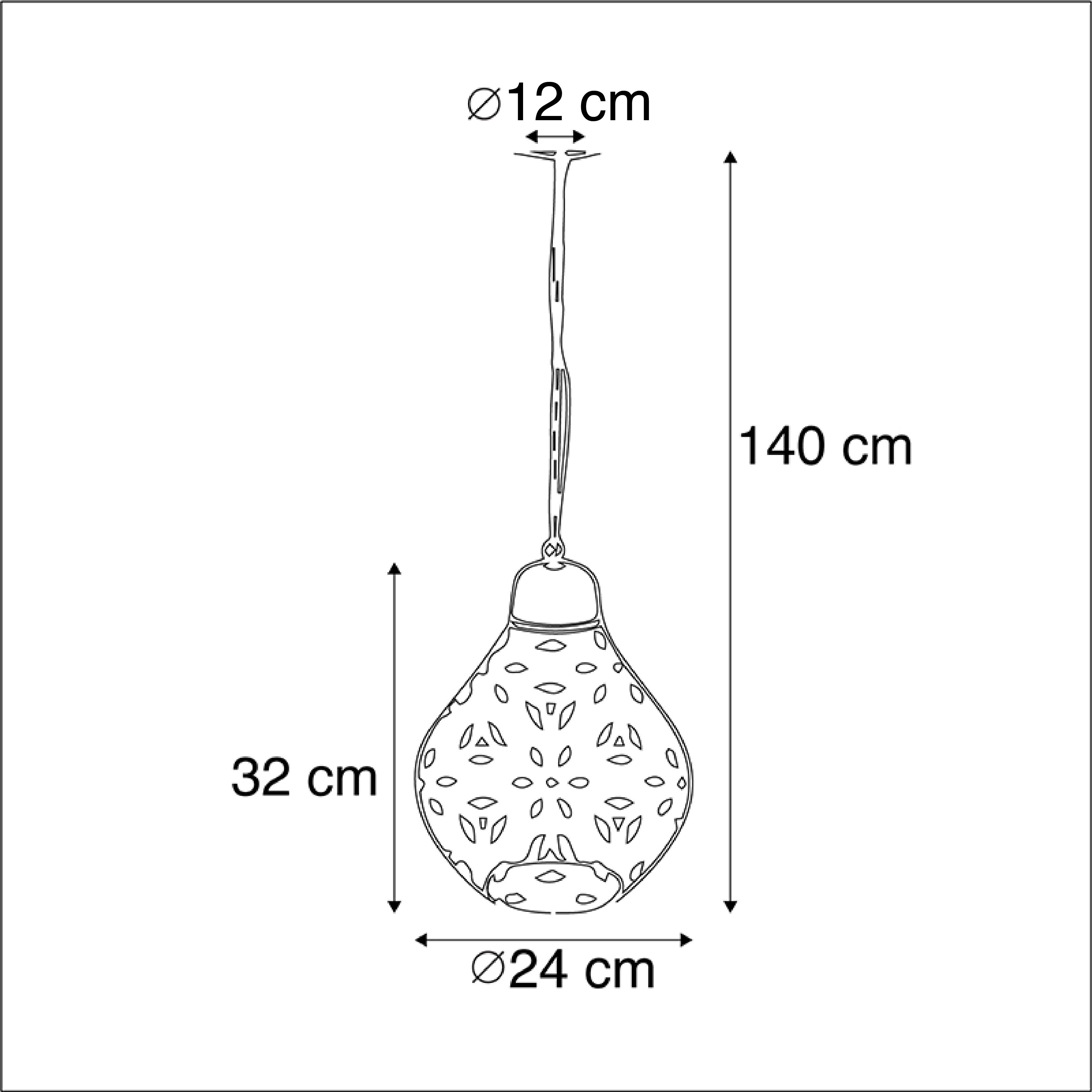 Oosterse hanglamp zwart met koper - Maru 5