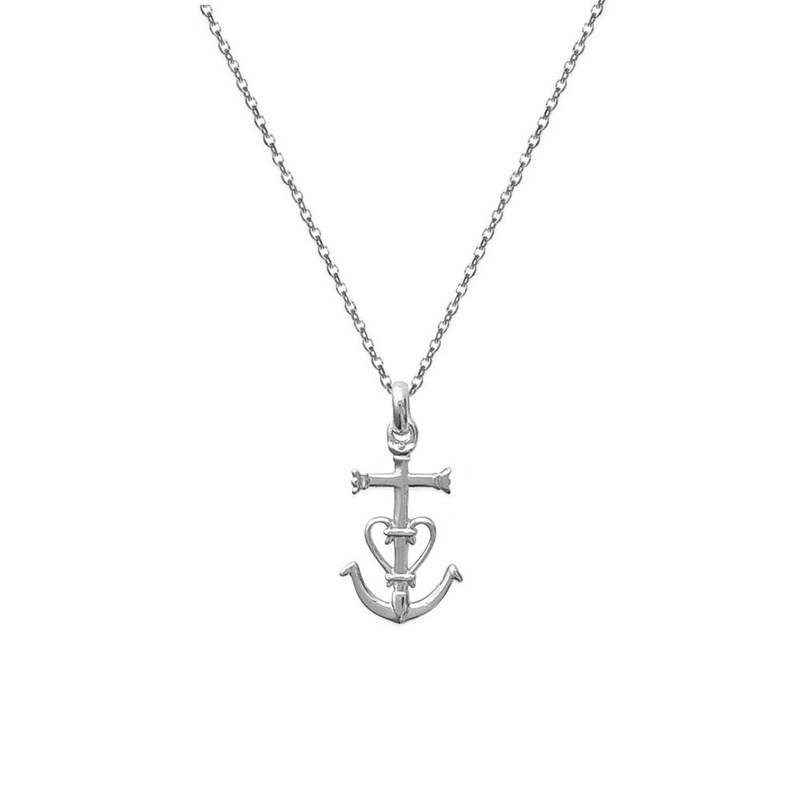 Collier Croix de Camargue Argent 925 Rhodié