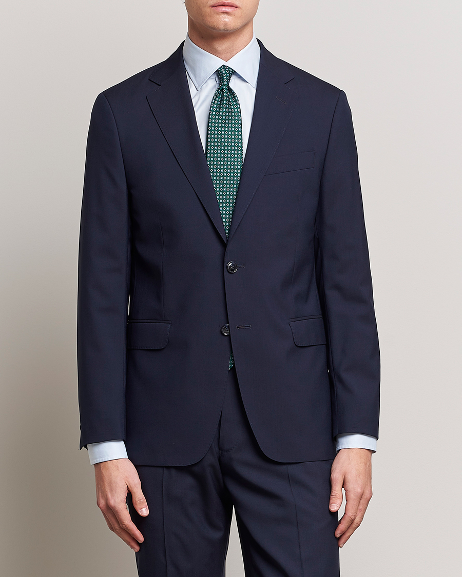 Oscar Jacobson Falk Wool Blazer Blue